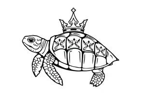 Turtle with crown tattoo idea