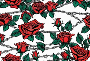 roses with thorns and barbed wire intertwined tattoo idea