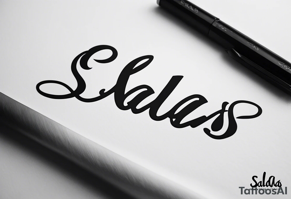 Salas last name tattoo script tattoo idea