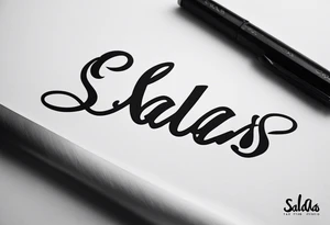 Salas last name tattoo script tattoo idea