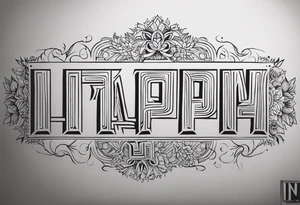 Надпись красивым шрифтом «INAYA» эстетично, тонко  с рыбой tattoo idea