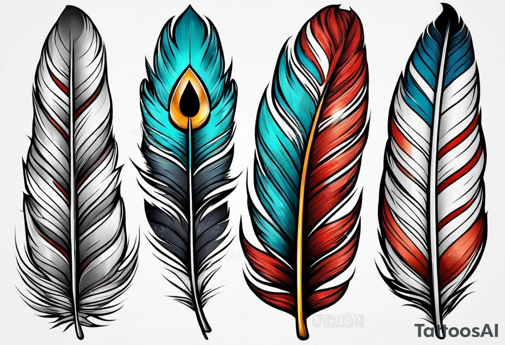 simple feather american tradtional tattoo idea
