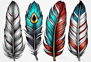 simple feather american tradtional tattoo idea