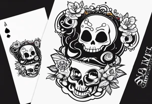 System of the down tattoo with Skeltons tattoo idea