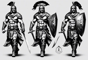 spartan warrior  full body tattoo idea