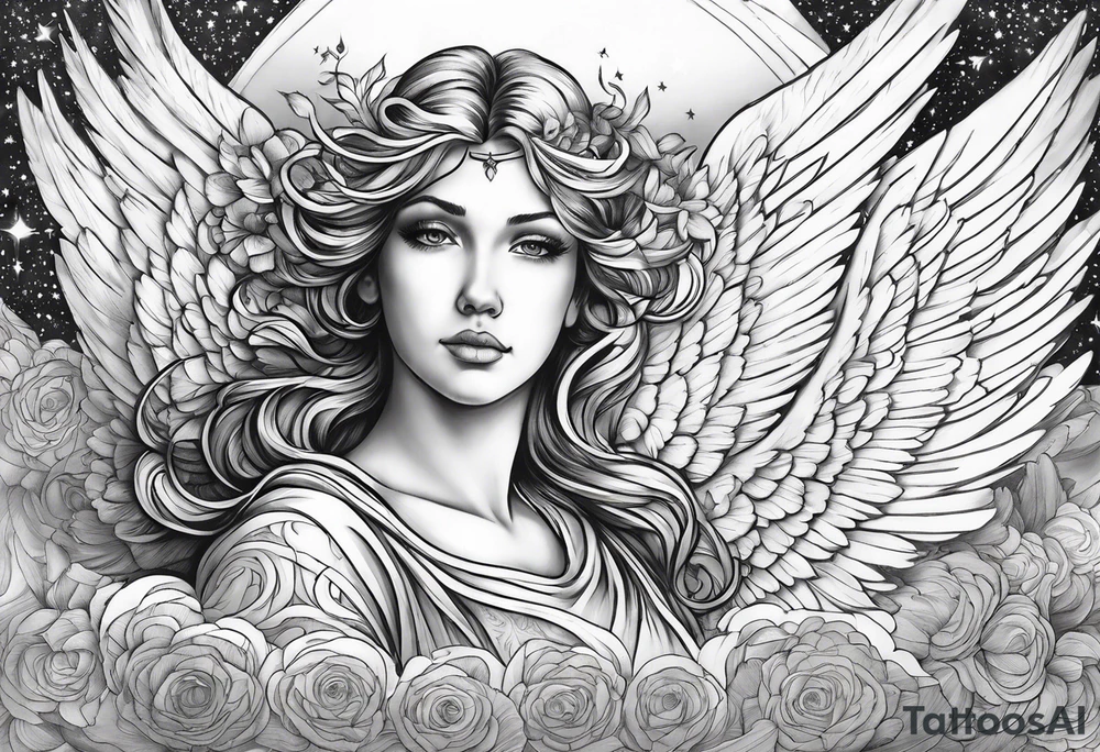 angel in the sky tattoo idea
