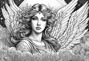 angel in the sky tattoo idea