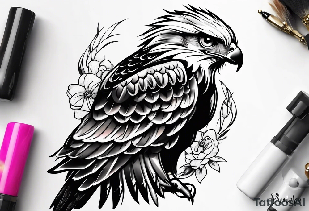 Small cute hawk girly tattoo idea