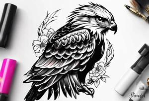 Small cute hawk girly tattoo idea
