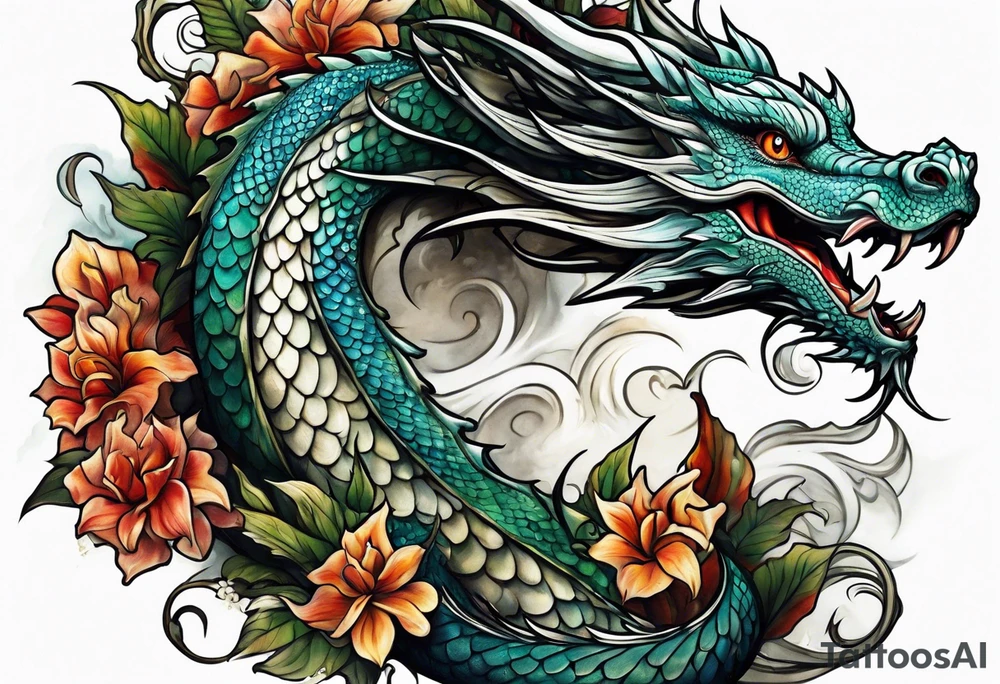 Water dragon tattoo idea
