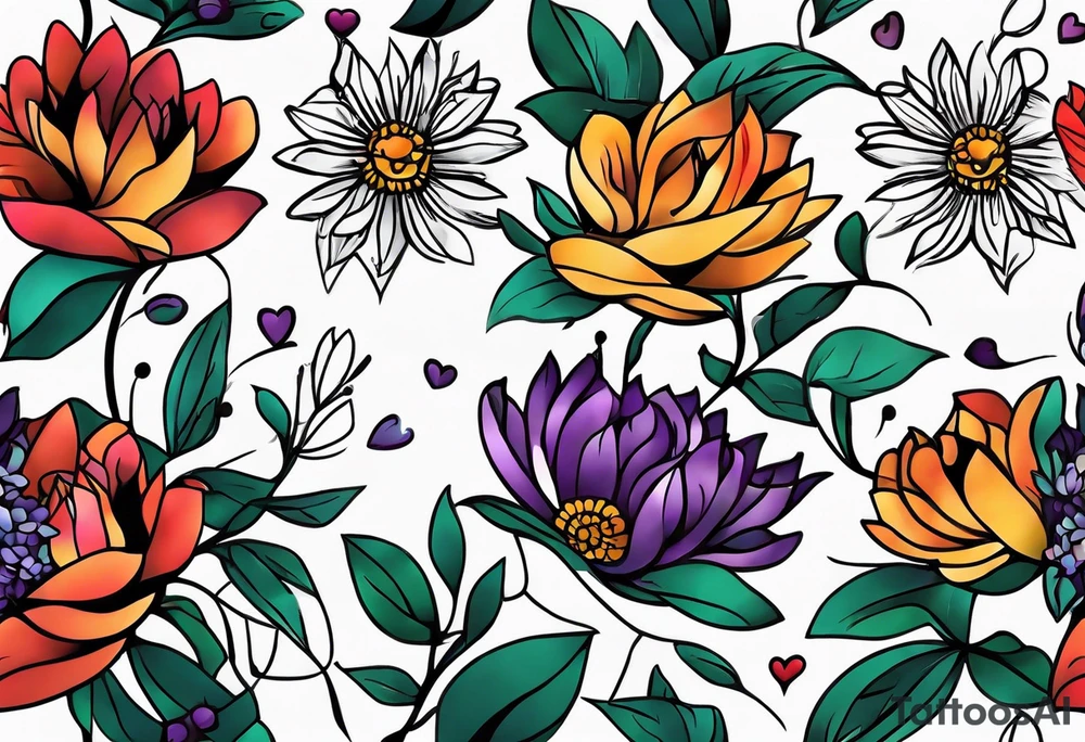 strength aster love mother tattoo idea