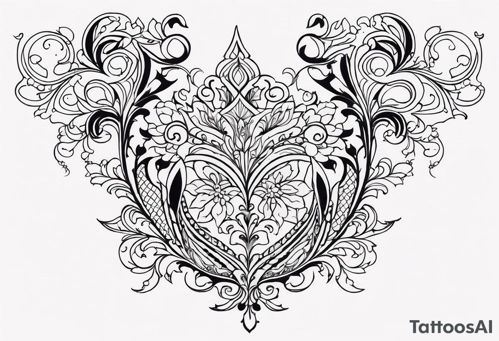 Elegant Scrollwork tattoo idea