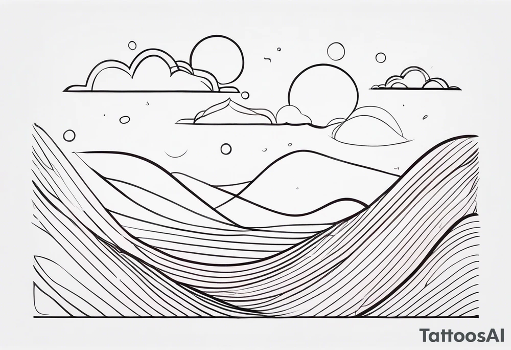 Wavy line tattoo idea