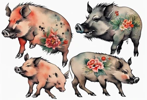 an elderly boar tattoo idea