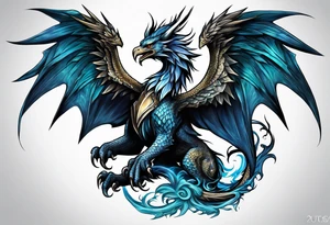 gryphon and dragon tattoo idea