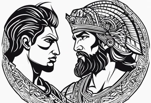 Simple David and Goliath tattoo idea
