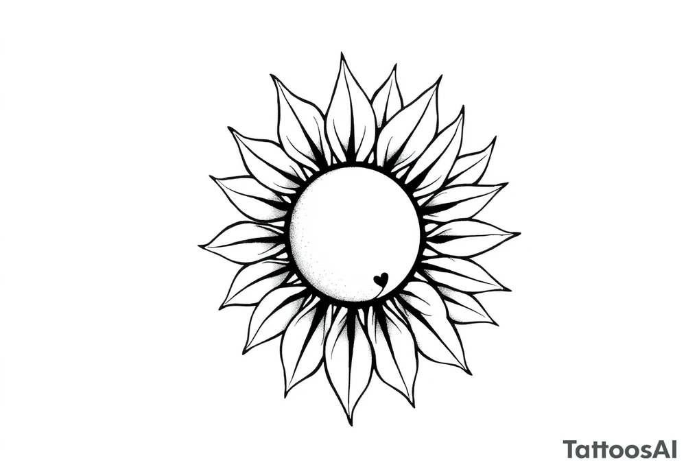 Half sun half sunflower tattoo idea