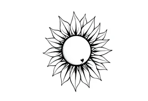 Half sun half sunflower tattoo idea