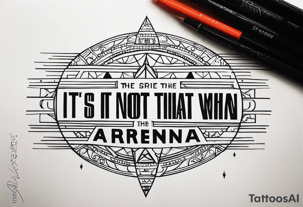Script saying “it’s not the critic that counts but the man that’s in the arena” tattoo idea