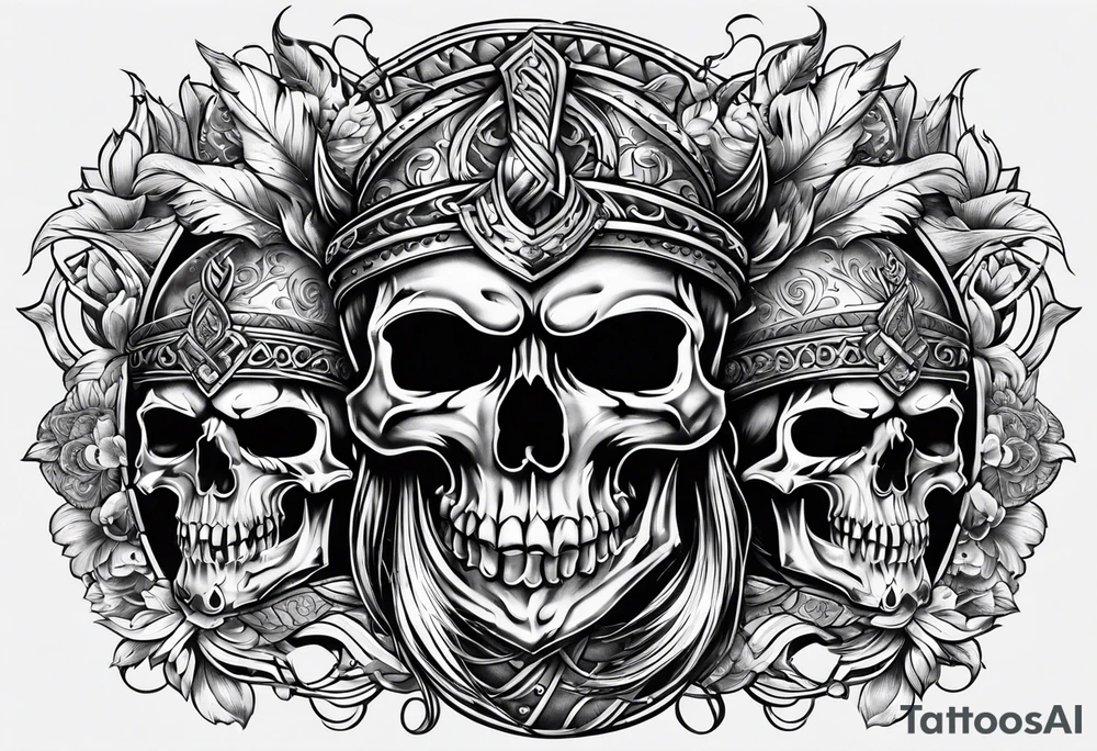 Viking skulls tattoo idea
