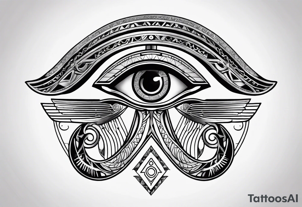 Ephemeral eye of Ra and Horus tattoo idea