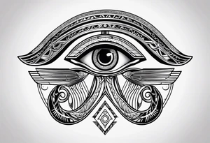 Ephemeral eye of Ra and Horus tattoo idea
