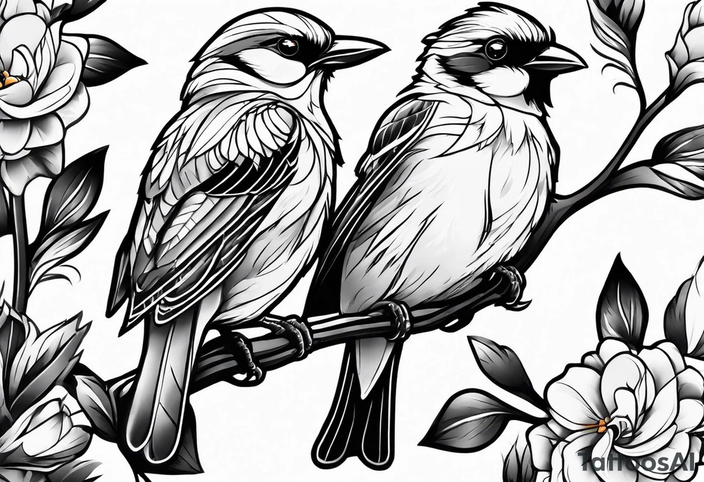 Cute bird tattoo idea