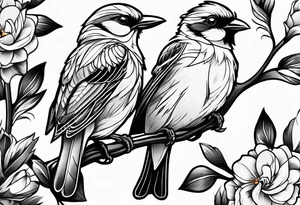 Cute bird tattoo idea
