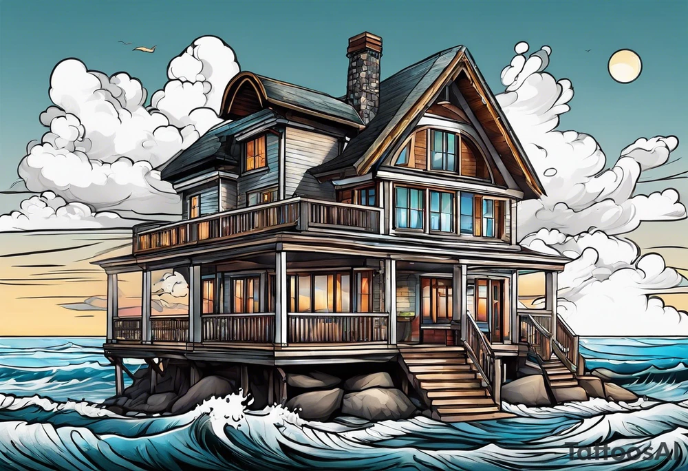 Beach house tattoo idea