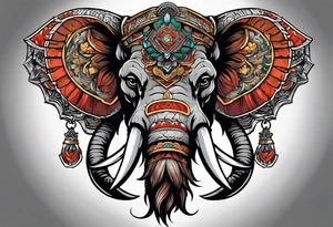 berserking strong mammoth head centerpiece tattoo idea