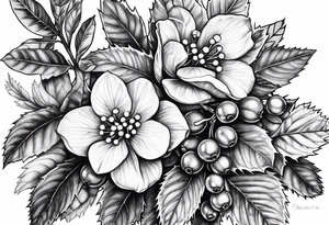Holly berry birth flower chian tattoo idea