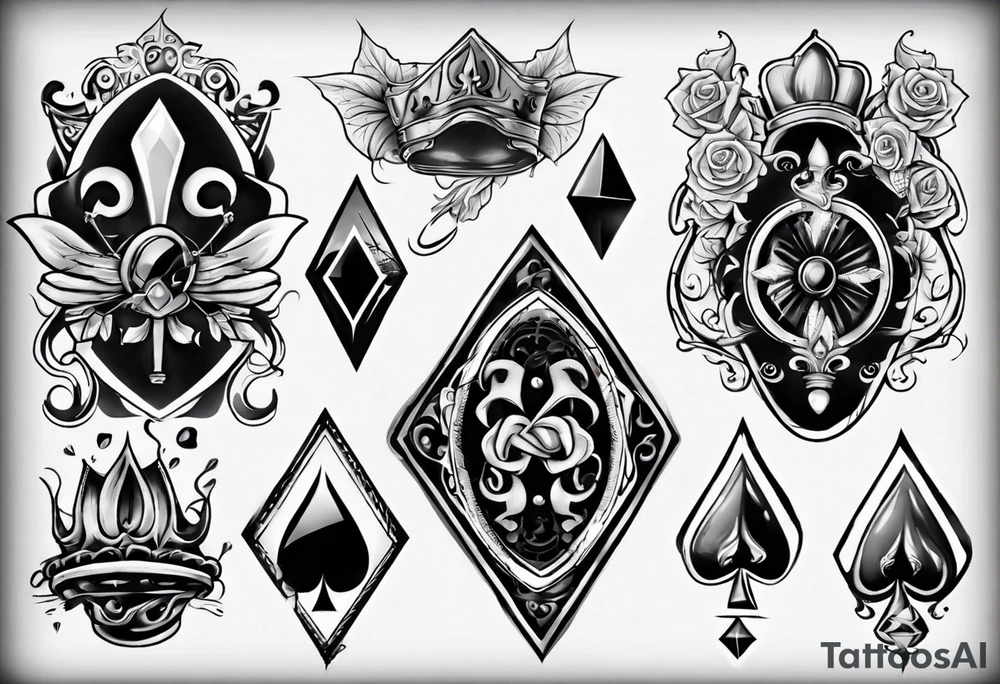 royal flush tattoo idea