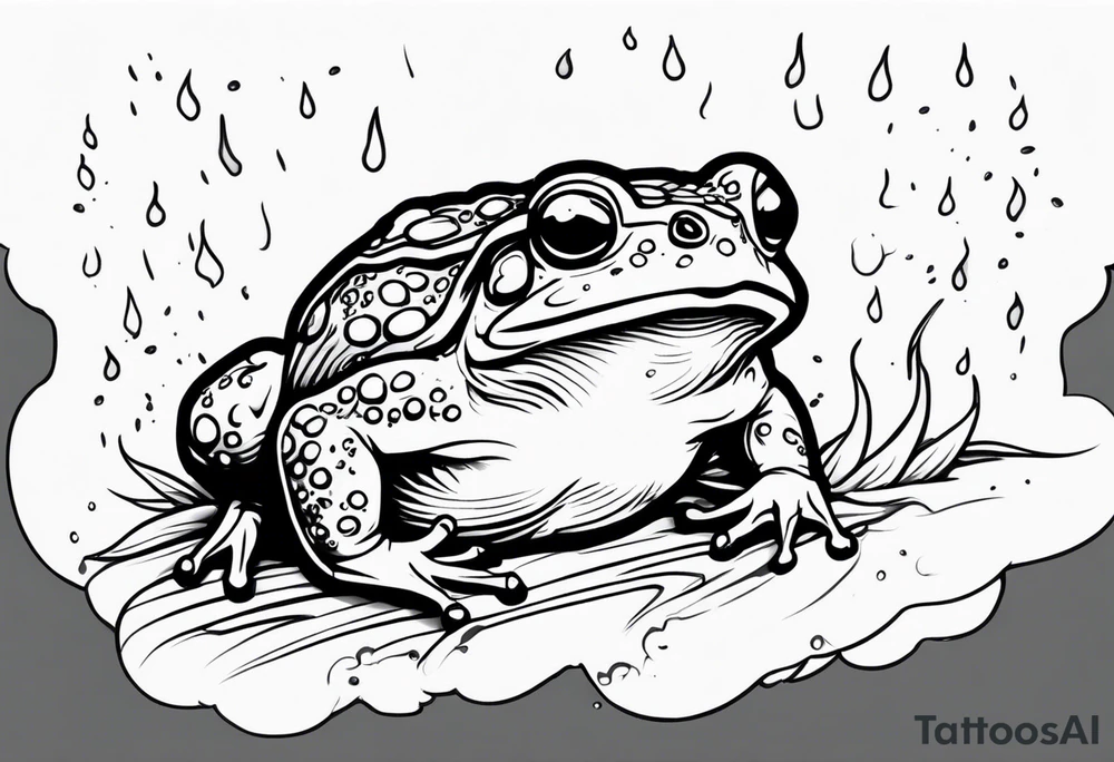 A toad in a thunderstorm tattoo idea