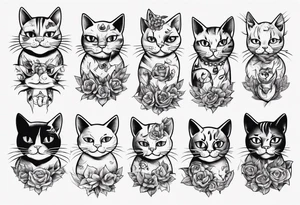 funny cat tattoo idea