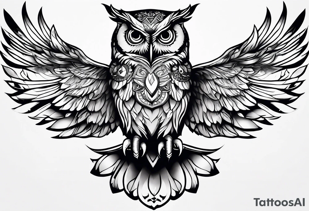 Stomach tattoo full OWL tattoo idea