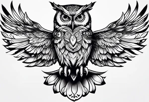 Stomach tattoo full OWL tattoo idea