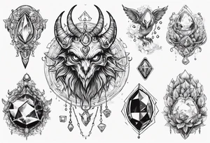 The Demon Stolas. Surrounded by gems, knowledge of astrology and poisonous gems. tattoo idea