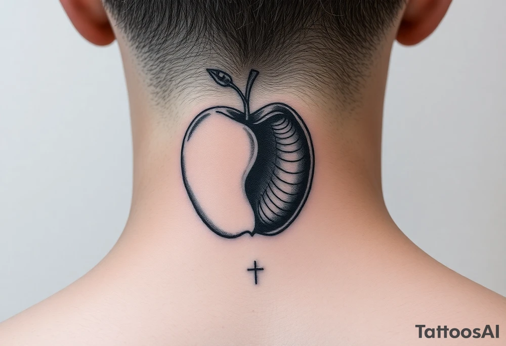 Apple and snake good and evil light and dark tattoo idea
