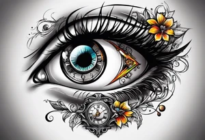 Eye with clock tattoo tattoo idea