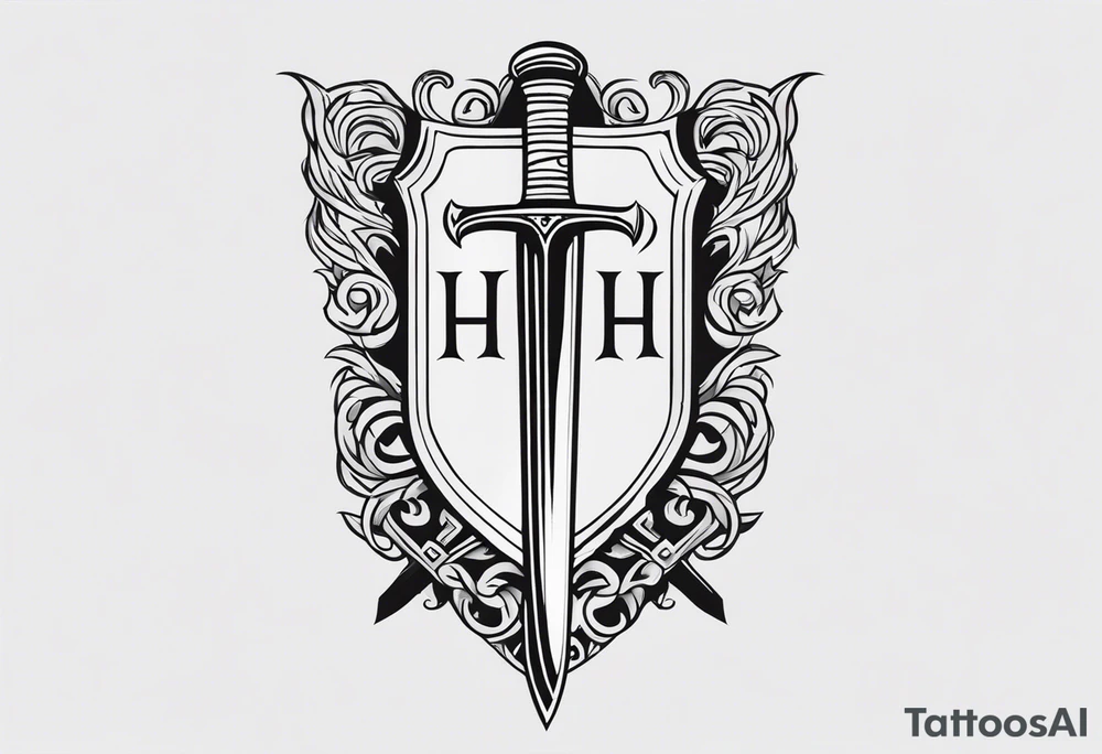 Valhalla sword shield tattoo idea