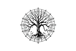 Tree of life circle tattoo idea