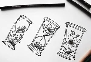 Hour glass flower tattoo idea