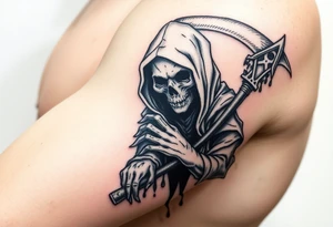 Grim reaper complex with shading tattoo idea