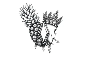 Pineapple,Pubic crown, diamond vagina and anus tattoo idea