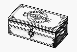 A simple vintage cigar box tattoo idea