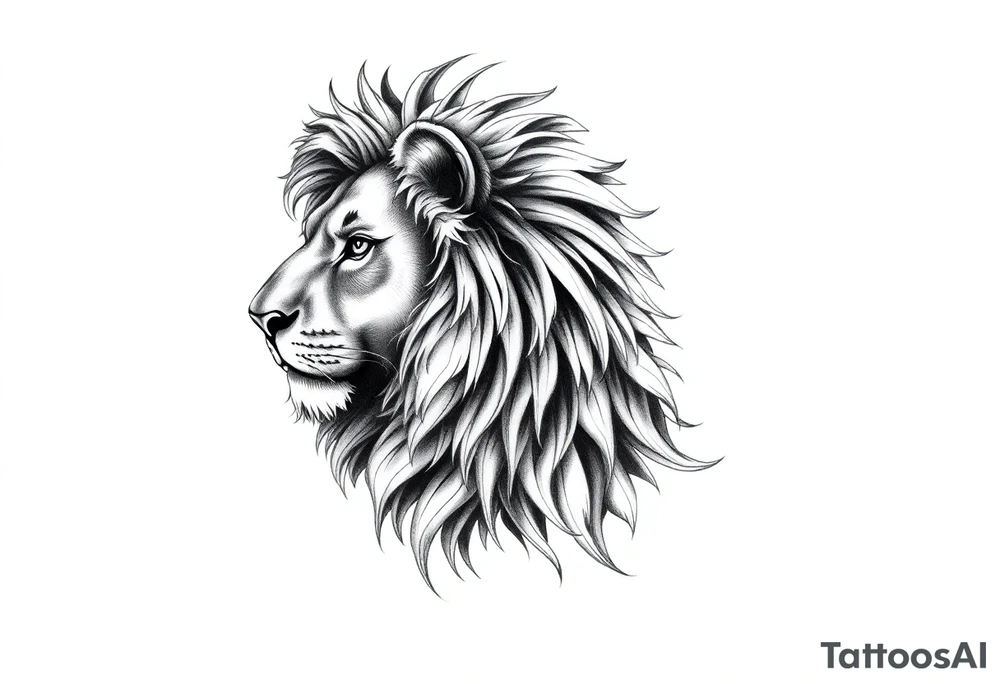 Realistic lion tattoo idea