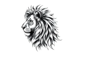 Realistic lion tattoo idea