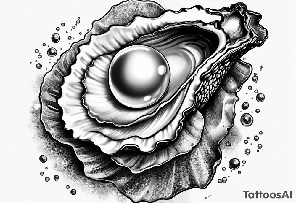 Open oyster with pearl inside tattoo idea