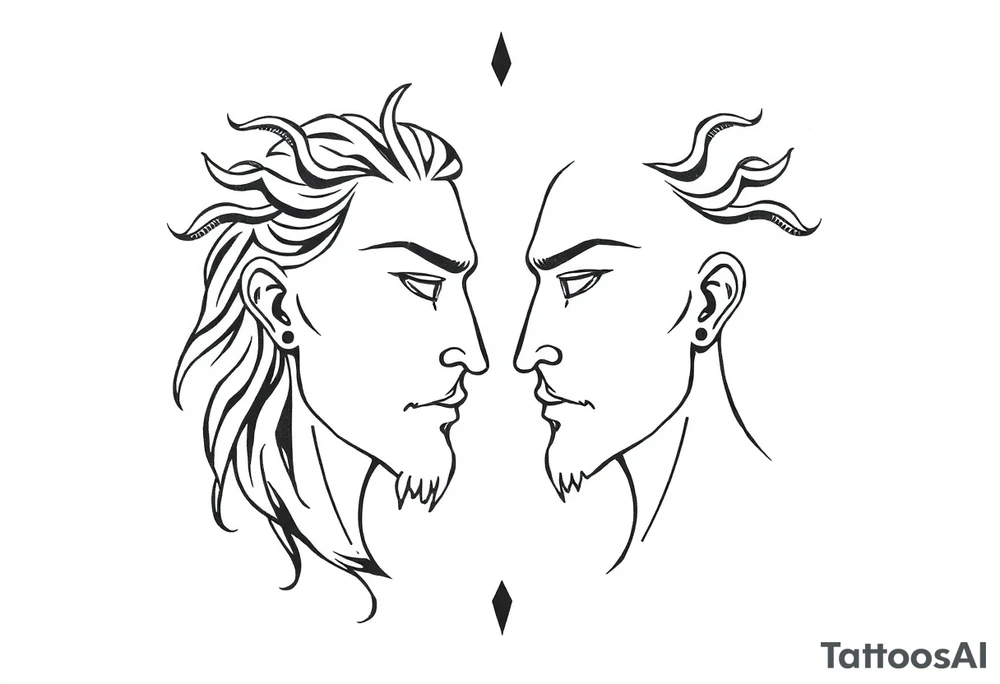 Janus, both faces tattoo idea