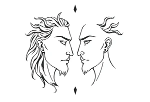 Janus, both faces tattoo idea